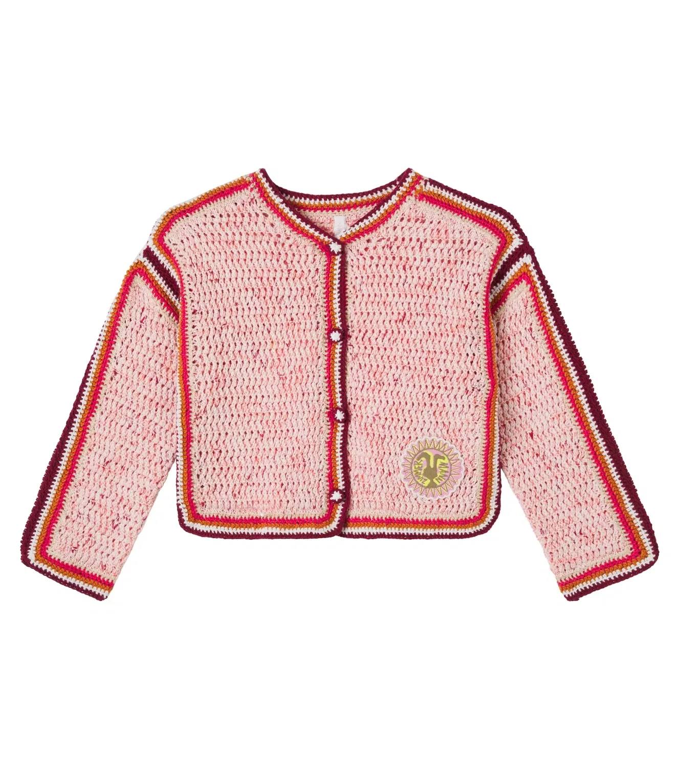 Кардиган с пуговицами спереди Zimmermann Kids, розовый