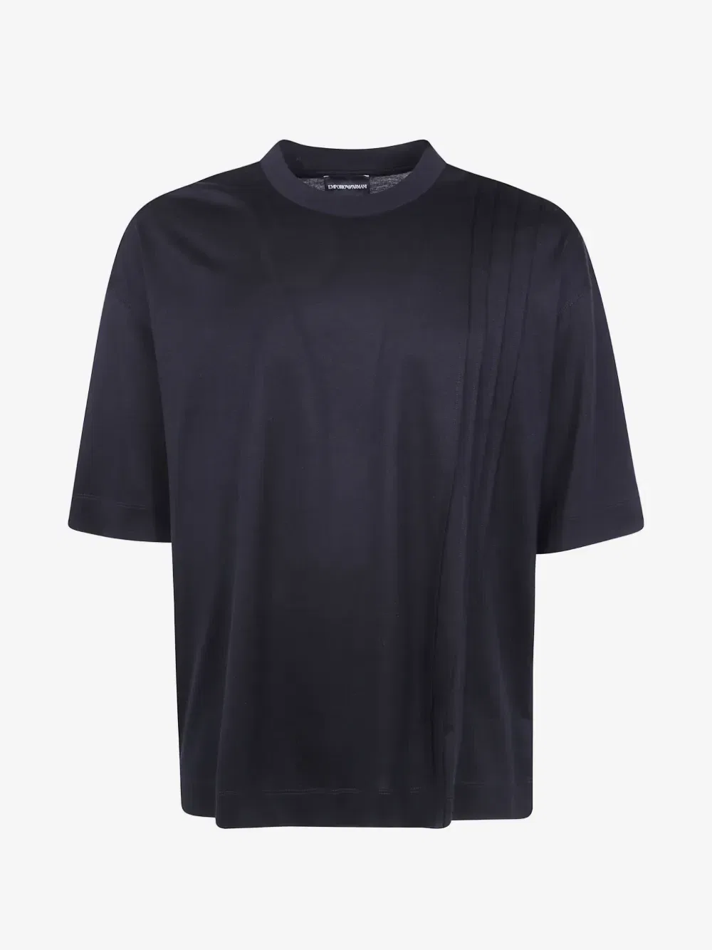 Плиссированная футболка EMPORIO ARMANI, черный