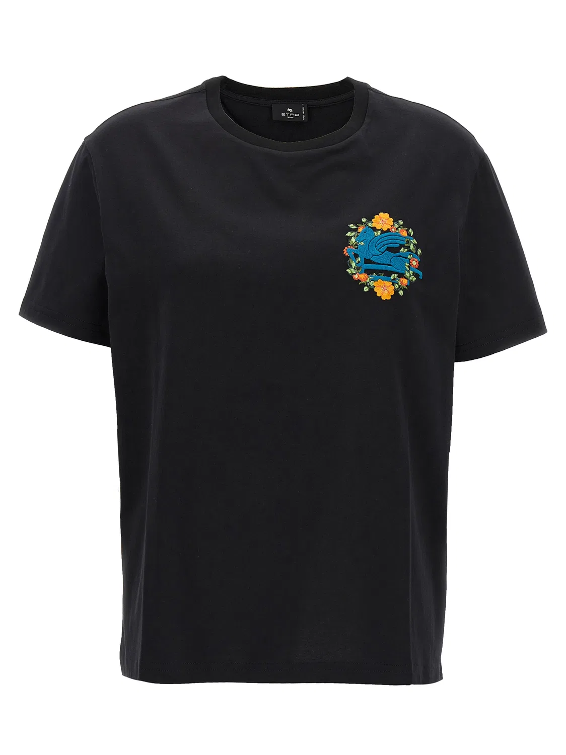 Женская футболка с вышитым логотипом Etro, Black