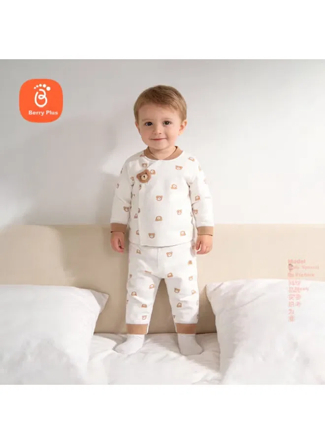 Комплект домашней одежды с длинным рукавом и высокой посадкой Babyprints, коричневый