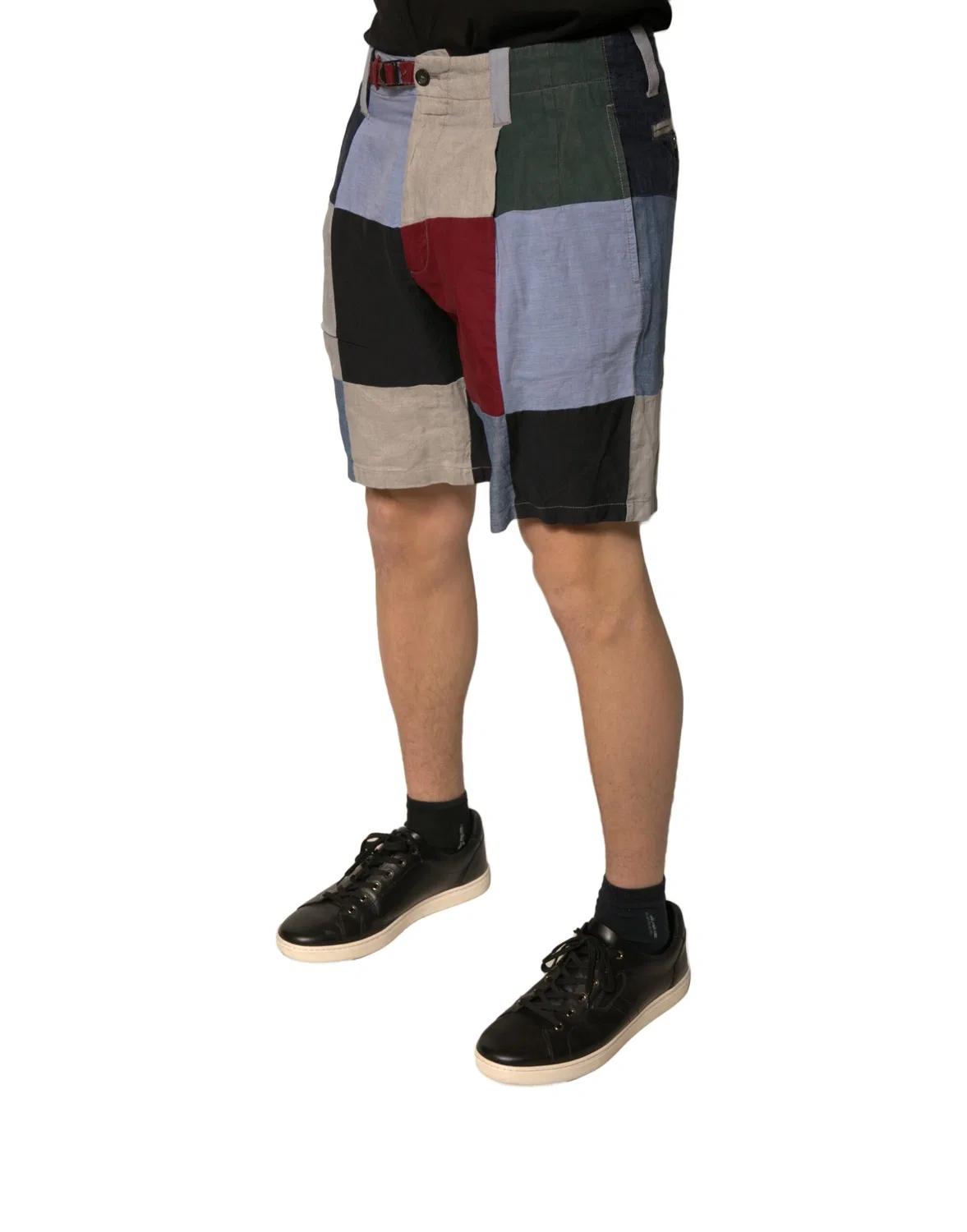 Мужские шорты чинос с патчворком Multicolor Patchwork Linen Dolce & Gabbana, Multicolor — фото 3