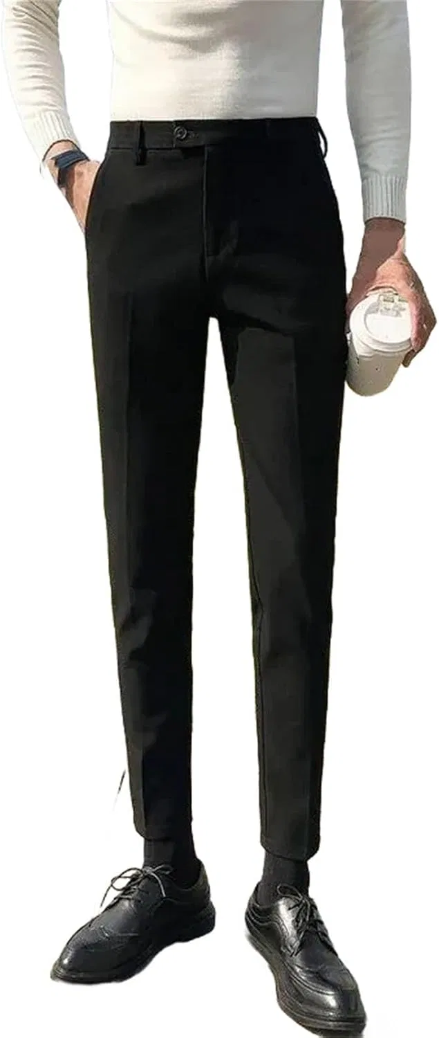 Мужские брюки классические с высокой посадкой, Black Long Pants