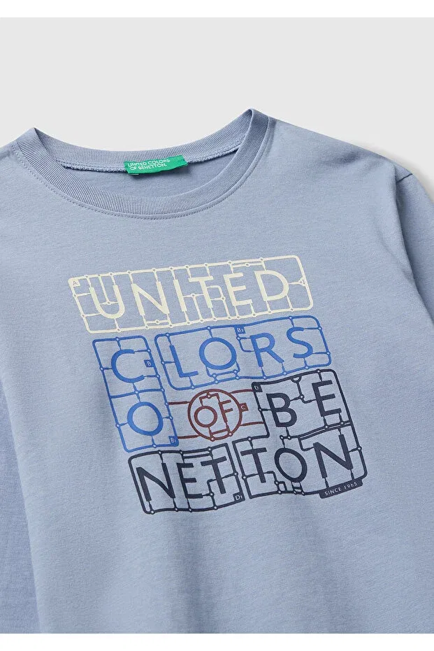 Детская футболка для мальчиков с принтом United Colors Of Benetton, Blue — фото 3