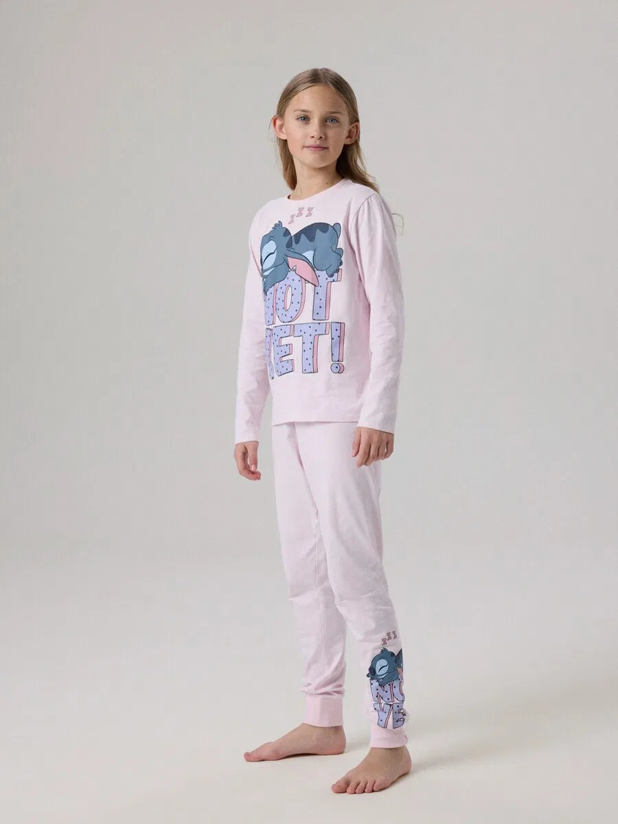 Пижама NAME IT 'NKFANDA STITCH' в розовом и светло-розовом цветах — фото 2