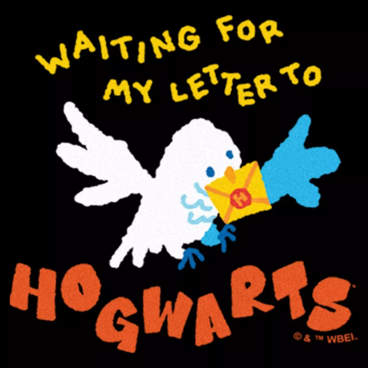 Детское боди с коротким рукавом с принтом Harry Potter Hedwig Waiting for My Letter, Harry Potter, Black — фото 2