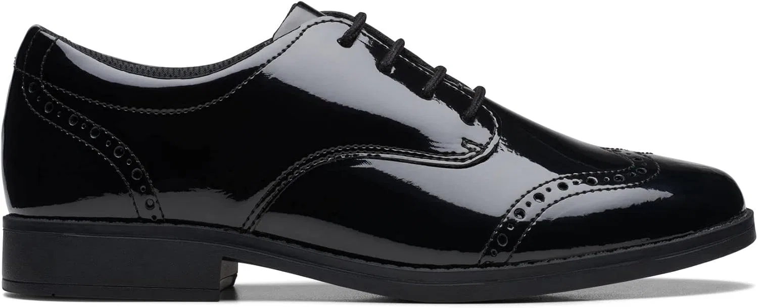 Детские оксфорды для девочек Sami Walk Y Clarks, Black Patent — фото 2