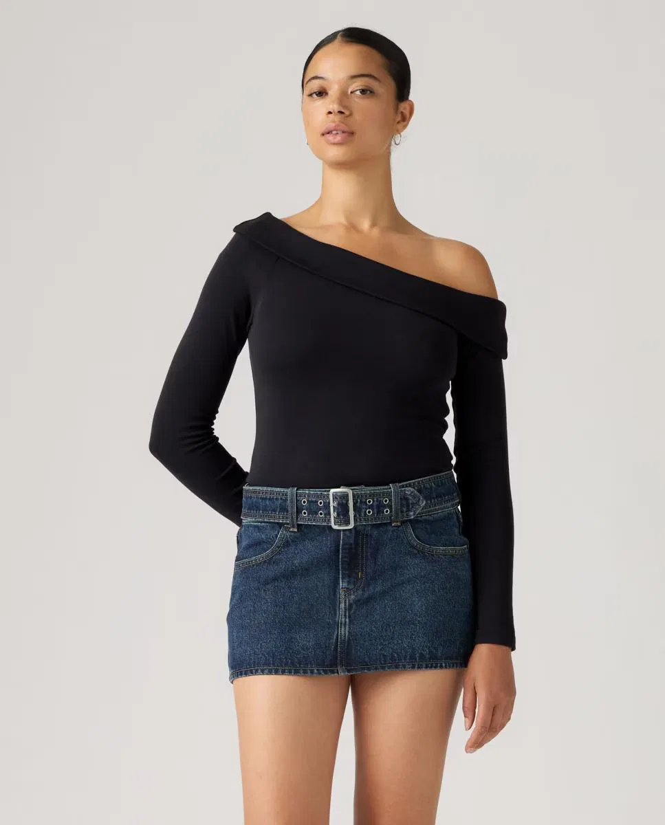 Женская футболка с длинным рукавом, Escote Asimétrico, Levi's, черный