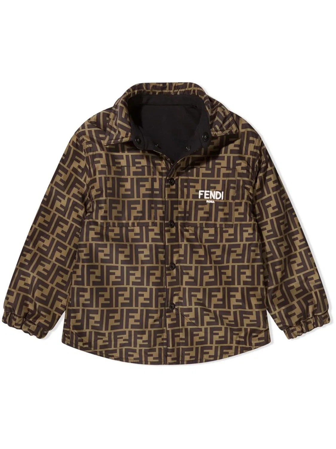 Реверсивная куртка-шерт с монограммой FF FENDI, коричневый — фото 3