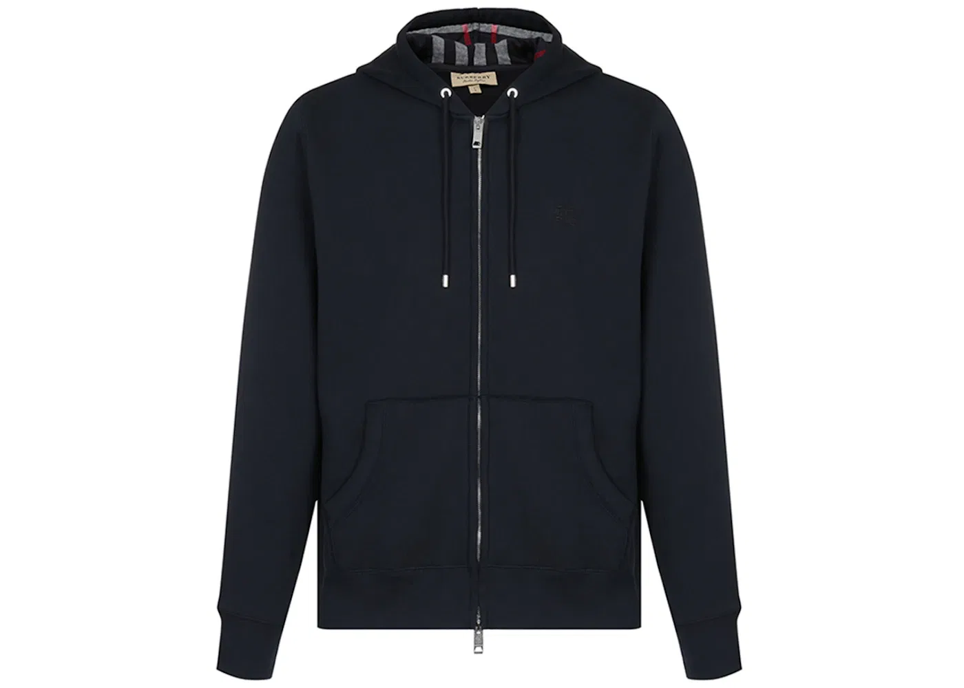 Мужская худи с принтом Burberry Clarendon Check Hood Zip Up, Navy