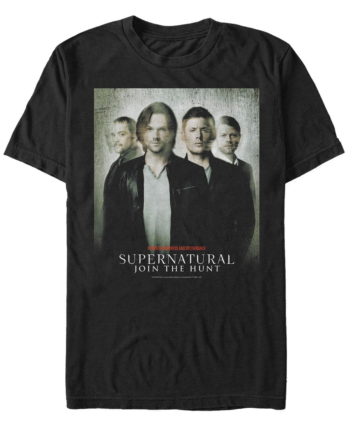 

Мужская футболка с коротким рукавом supernatural faded с четырьмя плакатами Fifth Sun, черный