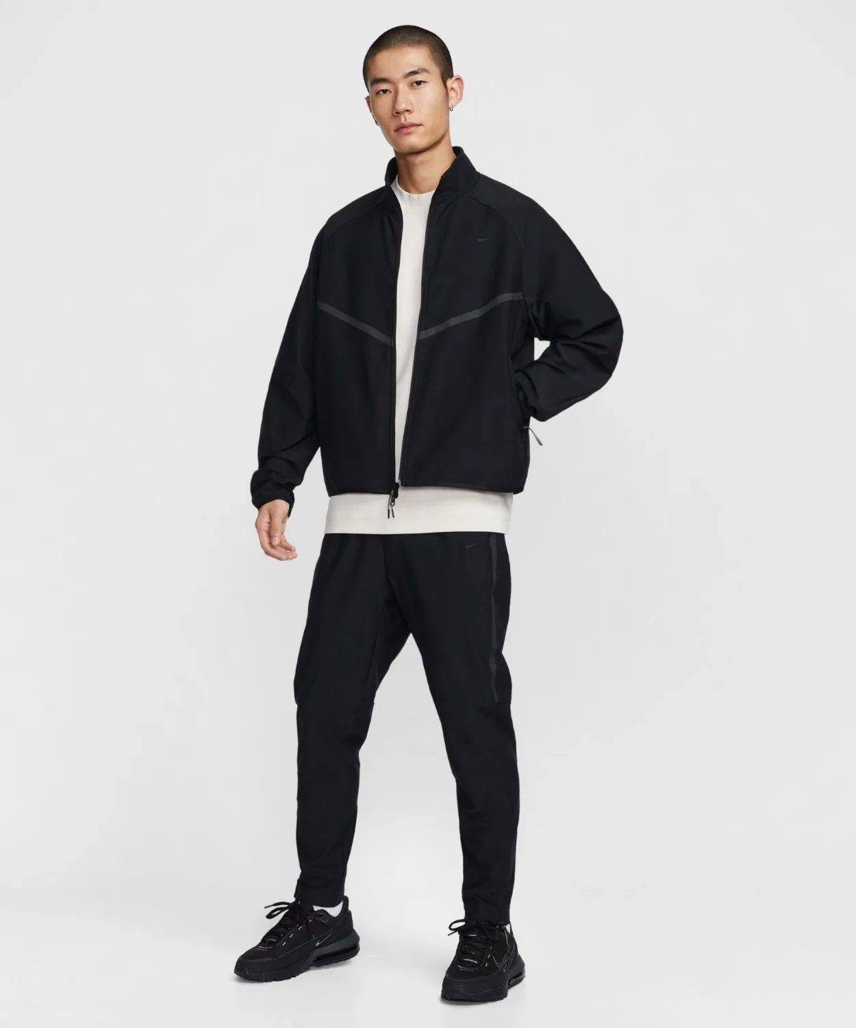 Мужская куртка-бомбер Nike Sportswear Tech Shori Knit Track Jacket, Black — фото 3