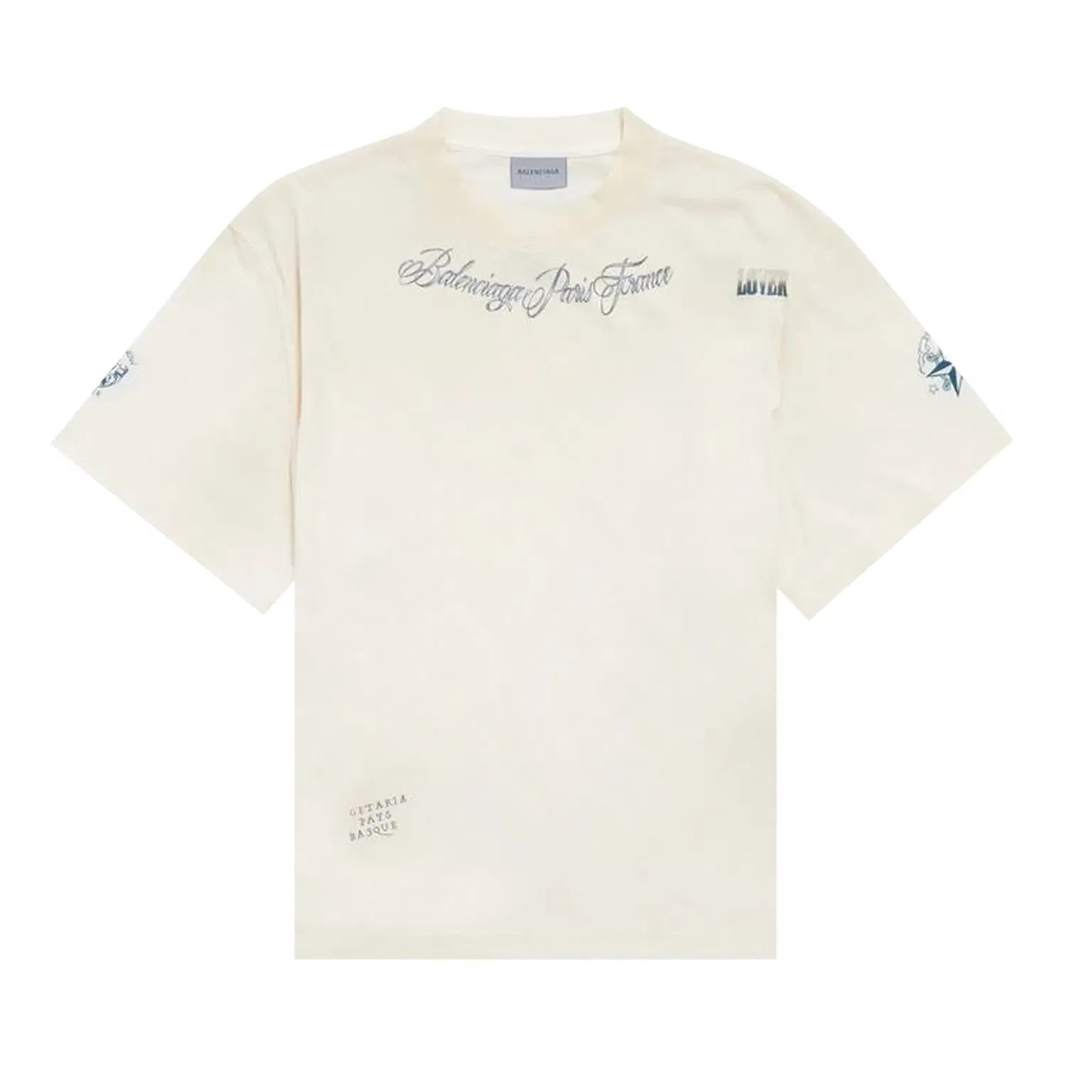 Футболка Balenciaga с коротким рукавом, кремовый