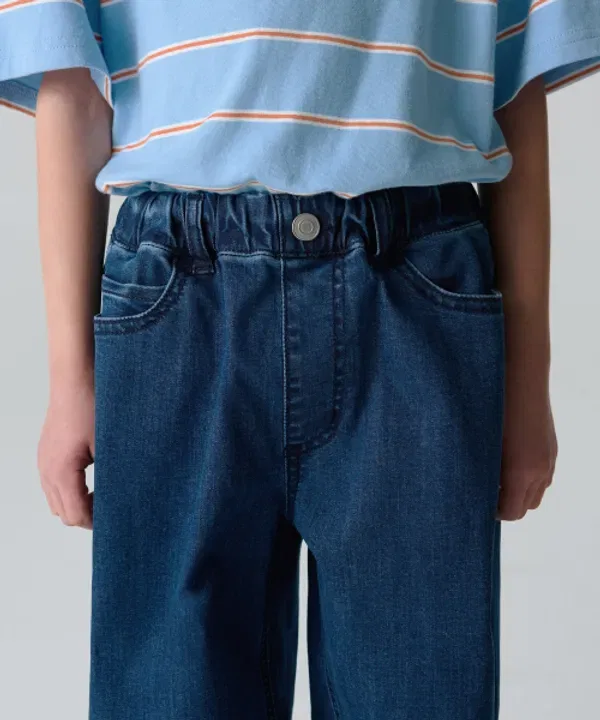 Джинсы свободные на широком поясе, Musinsa Standard Kids, Deep Indigo — фото 4