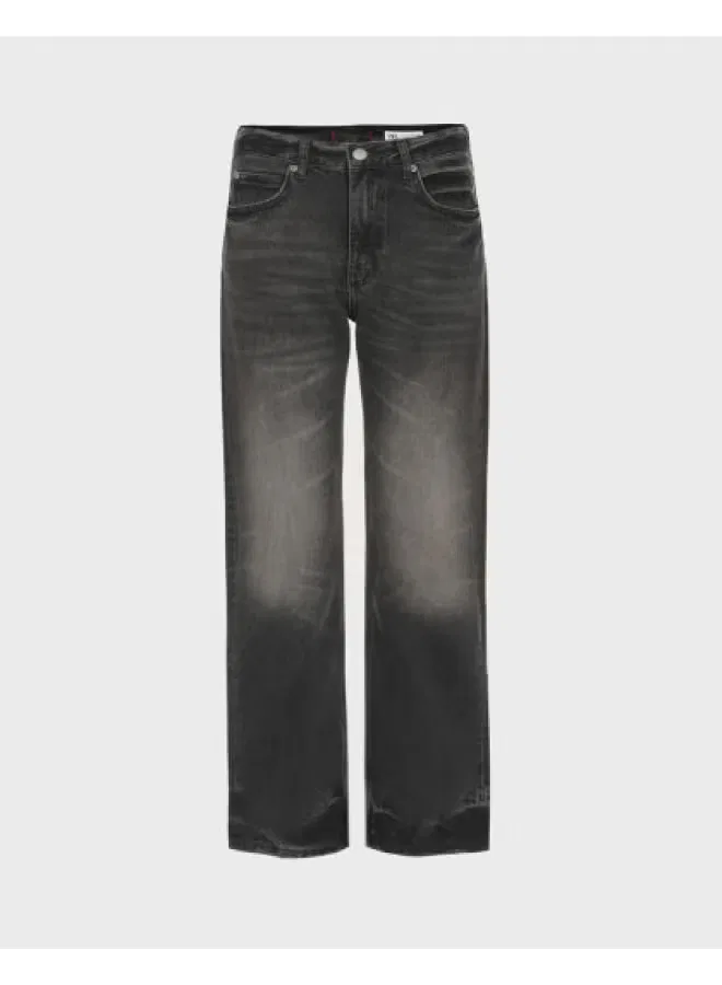 Джинсы классические с вышивкой Zara, черно-серый