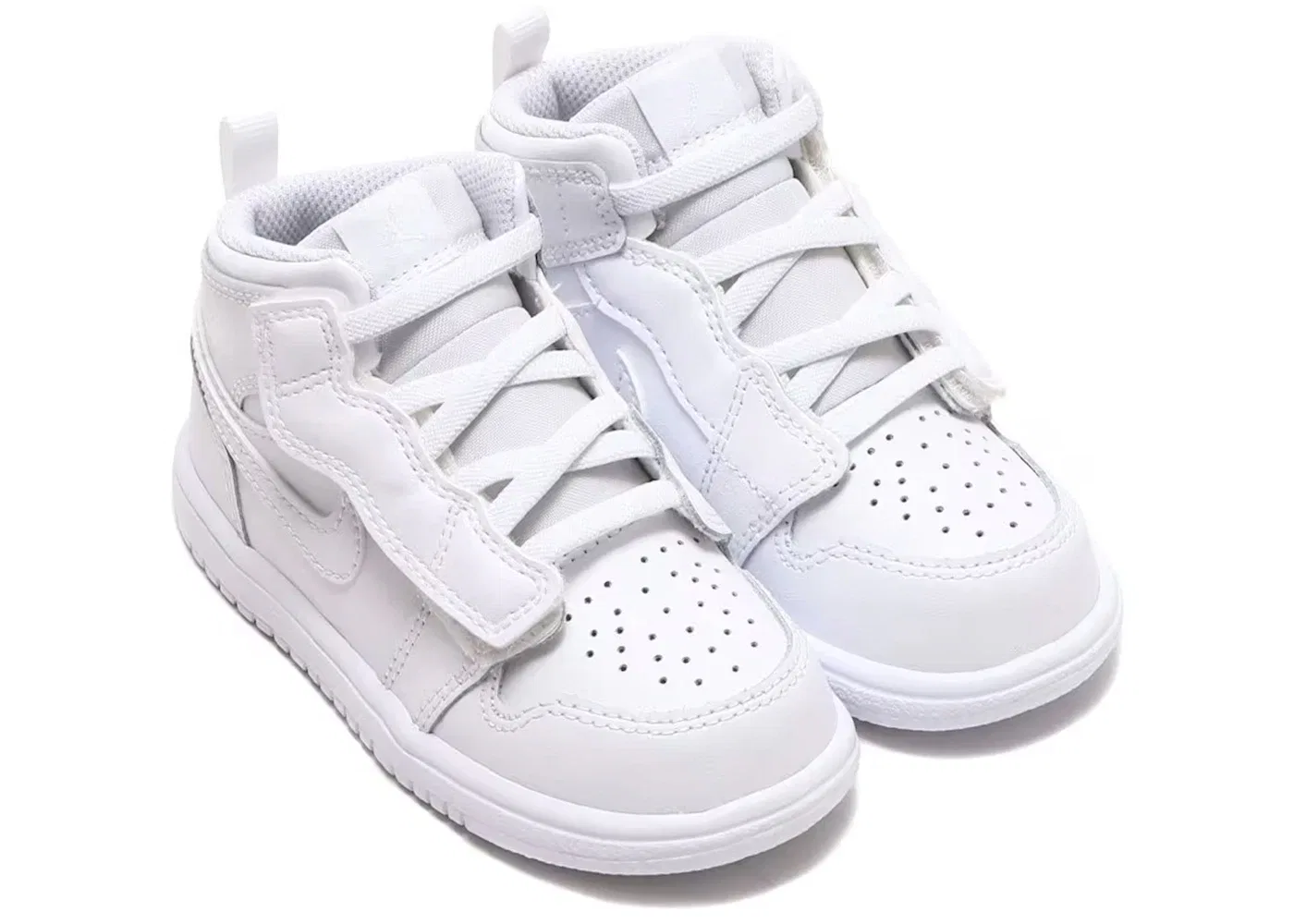 Детские кроссовки для мальчиков кожаные Jordan 1 Mid Alt Jordan, White White White — фото 2