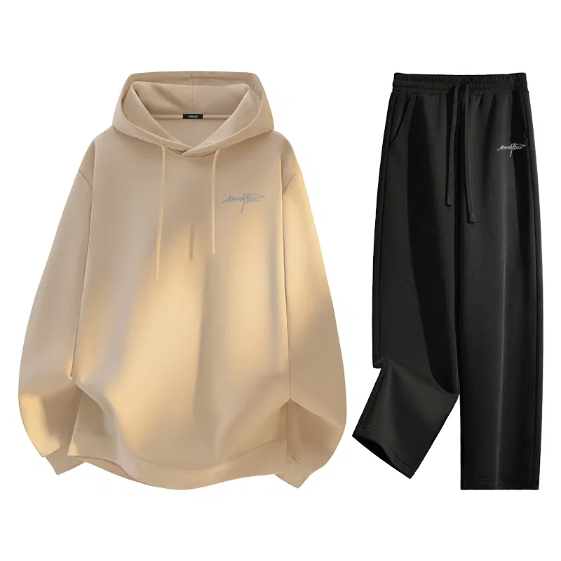 Детский спортивный комплект Khaki (B Lively Pen Tip Chest Logo)+Black (B Lively Pen Tip Pants Logo) MINISO, Khaki/Black