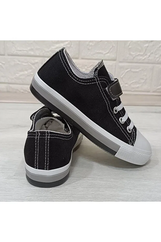 Детские кроссовки для девочек текстильные с липучкой Fiyra, Black — фото 4