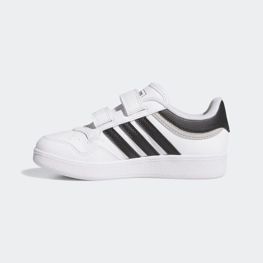 Детские спортивные кроссовки с липучками Hoops 4.0 adidas, Бело-черно-серый — фото 2
