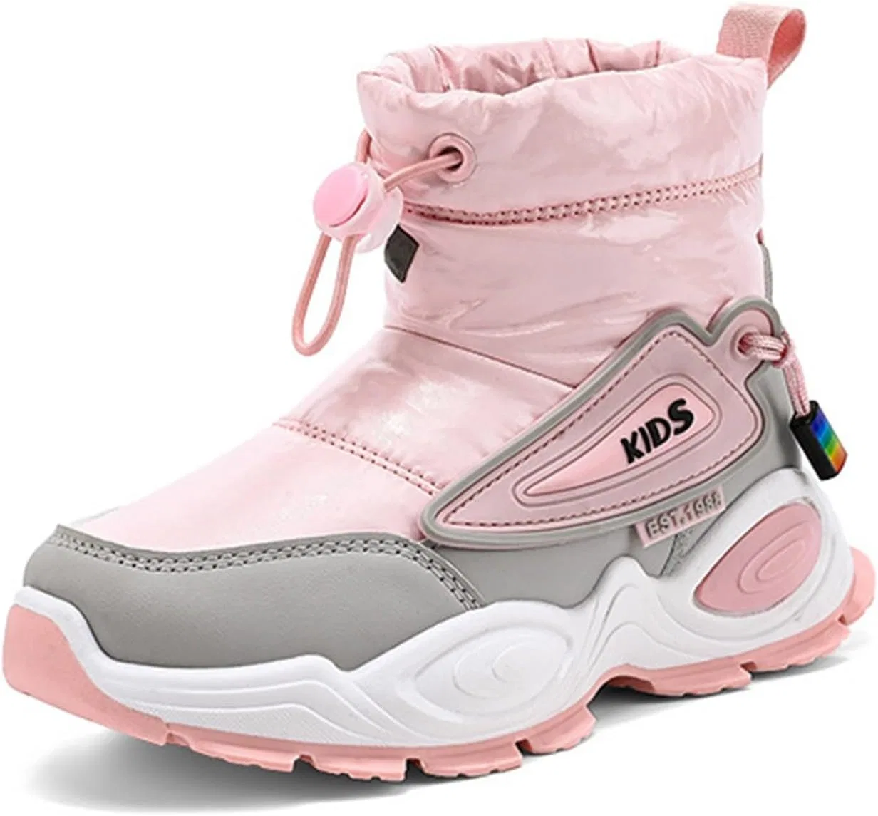 Детские зимние сапоги для девочек с утеплителем Girls Boys Mid Calf Padded Boots, Pink — фото 4