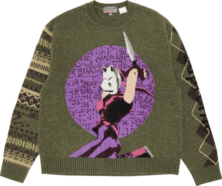 

Свитер Supreme x Yohji Yamamoto x TEKKEN Sweater 'Olive', зеленый