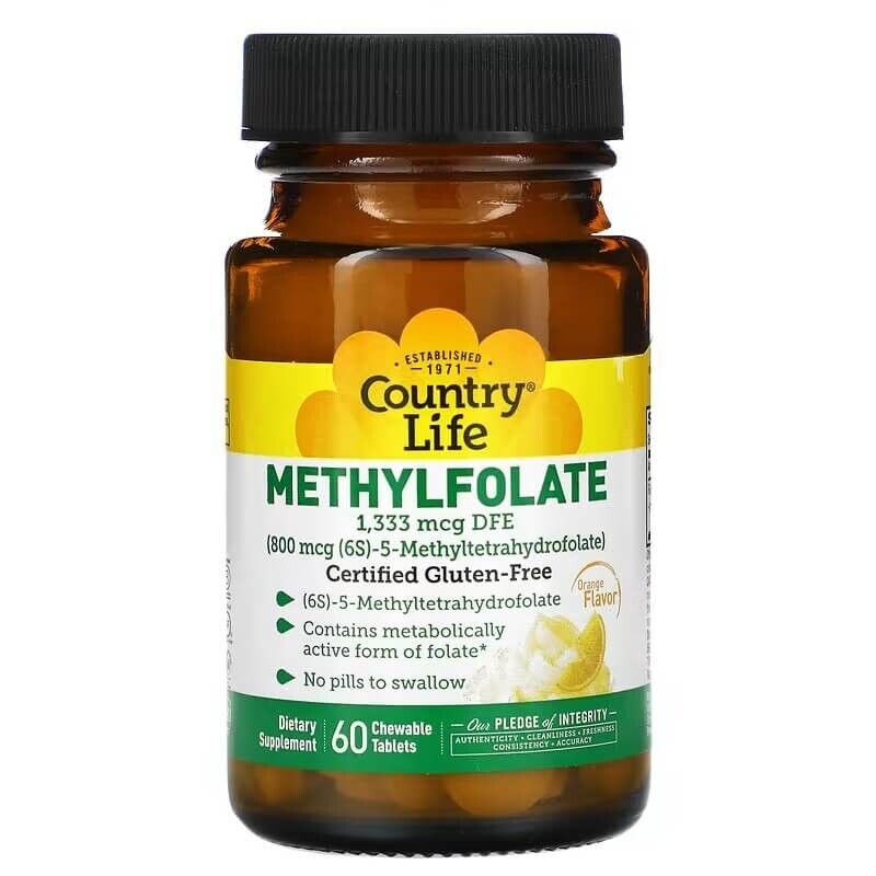 

Метилфолат Country Life 800 мкг, 60 таблеток
