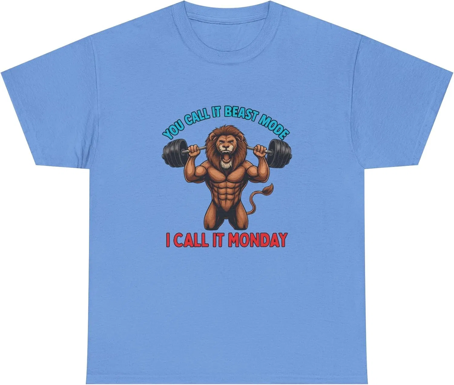 Футболка с графикой льва Beast Mode, Carolina Blue