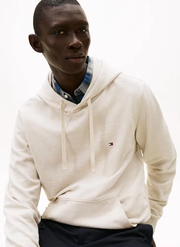 Худи с вышивкой флага на кулиске Tommy Hilfiger, овсяный меланж — фото 3