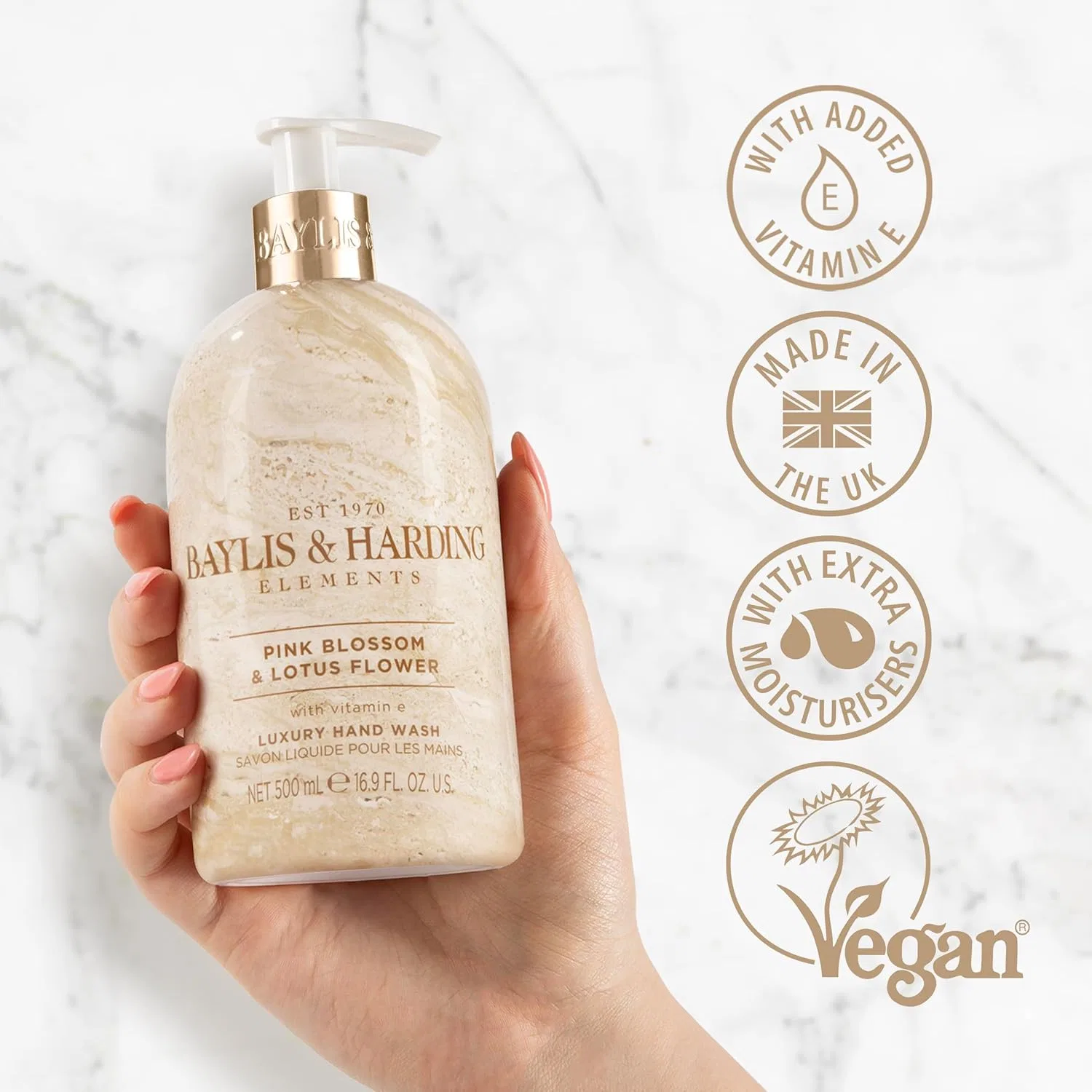 Гель для мытья рук Pink Blossom & Lotus Flower, Baylis & Harding, набор 3 шт, 500 мл — фото 2