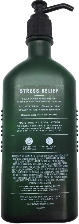 Лосьон для тела ароматерапевтический Bath & Body Works Stress Relief Eucalyptus Spearmint, 192 мл — фото 4