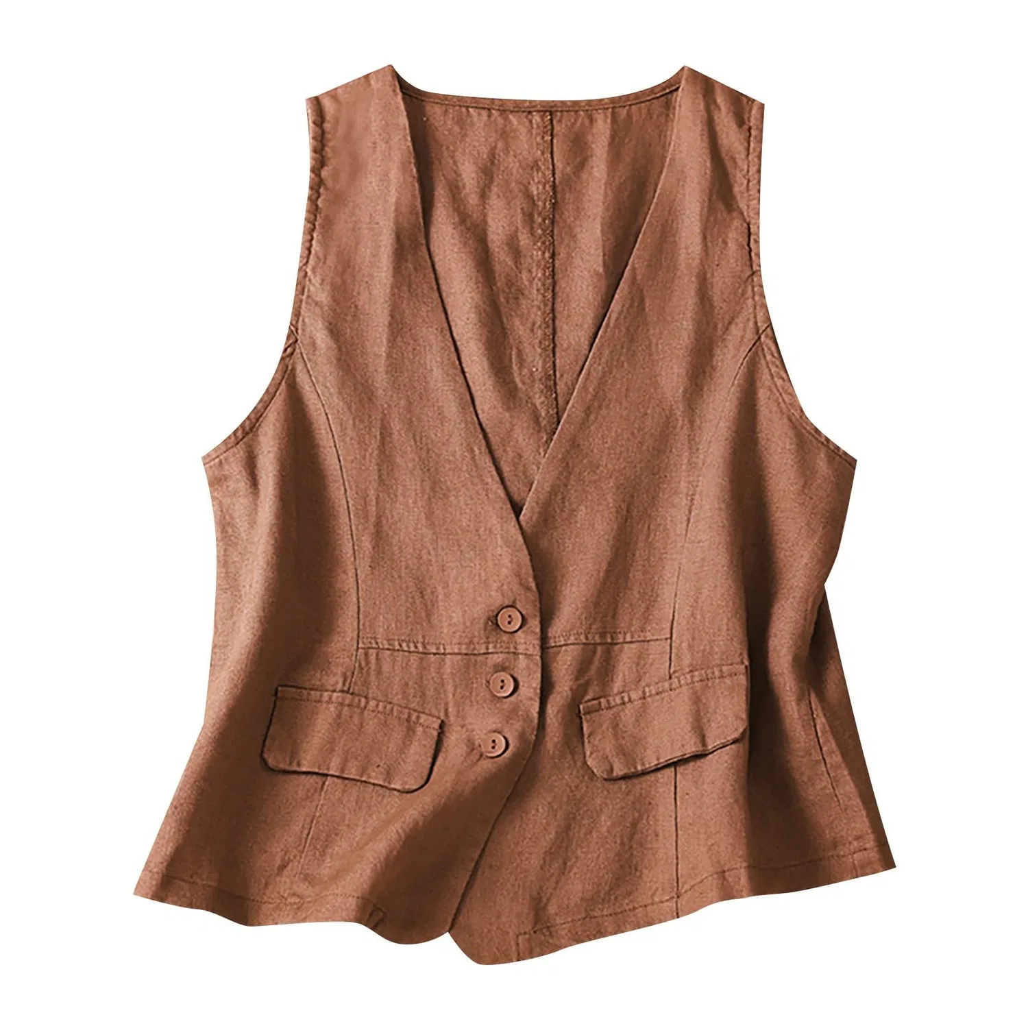 Женский удлиненный кардиган без рукавов Summer Lightweight Cardigan, Orange