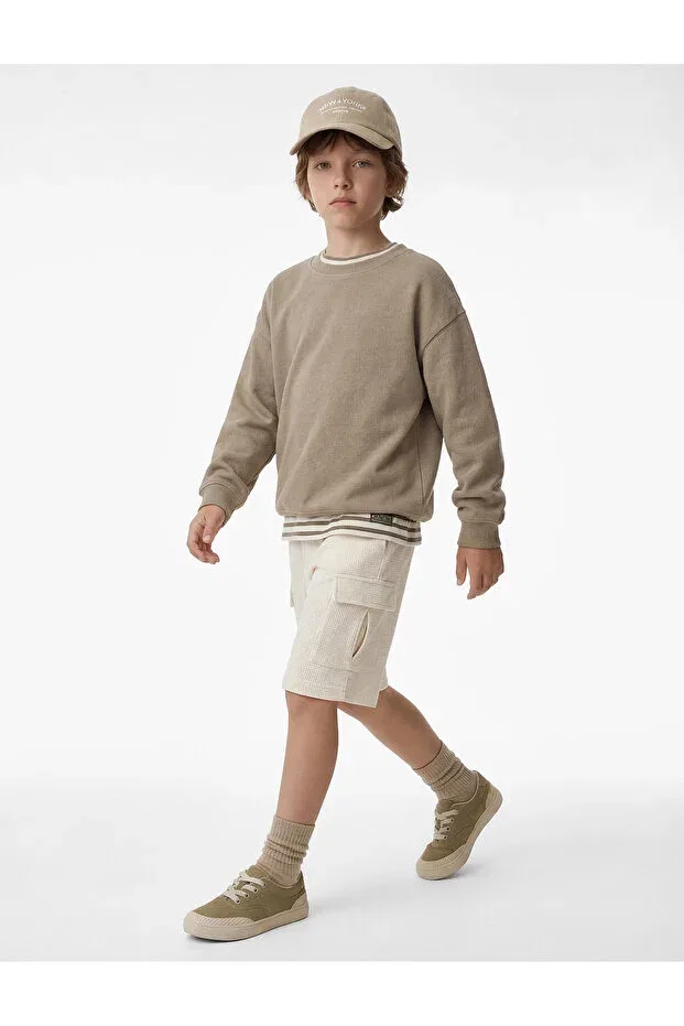 Детские шорты для мальчиков с карманом cargo Koton, Beige — фото 3