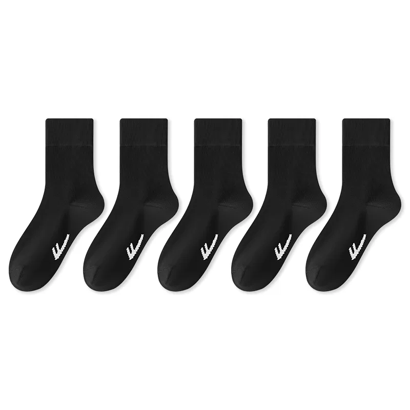 Детские носки-гольфы с антибактериальным хлопком, 5 пар, Warrior Warrior Antibacterial Cotton Socks White+Black+Light Gray, WARRIOR — фото 3