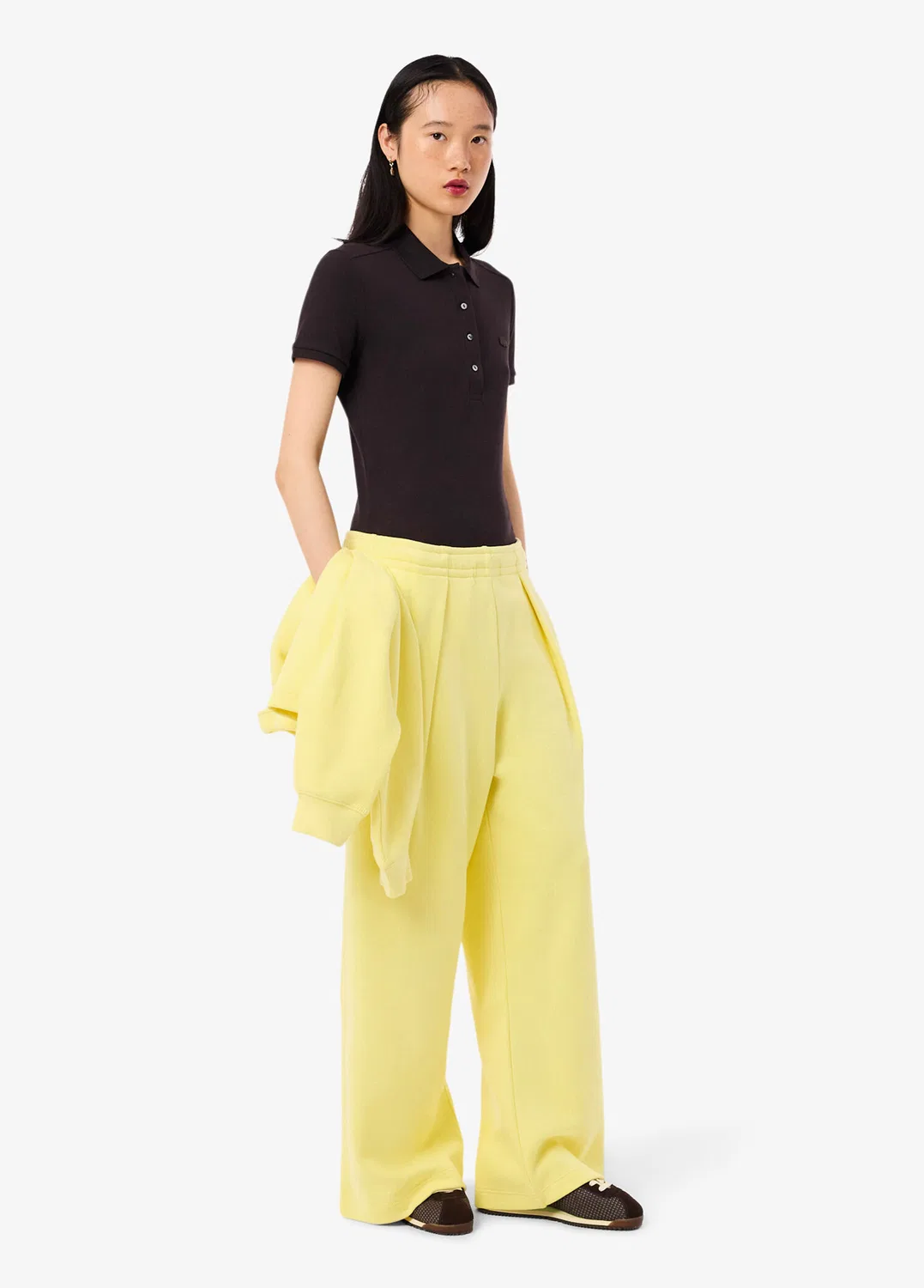 Поло Lacoste Slim Fit, коричневый — фото 4