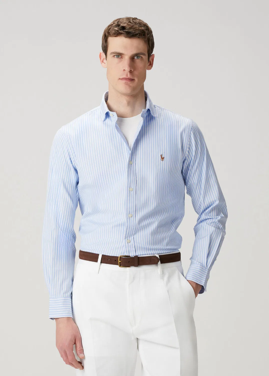 Рубашка в полоску Polo Ralph Lauren, Mavi-Beyaz