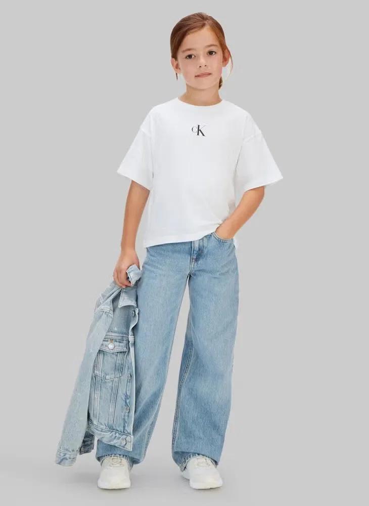 Футболка с принтом монограммы Calvin Klein Jeans, белый — фото 4