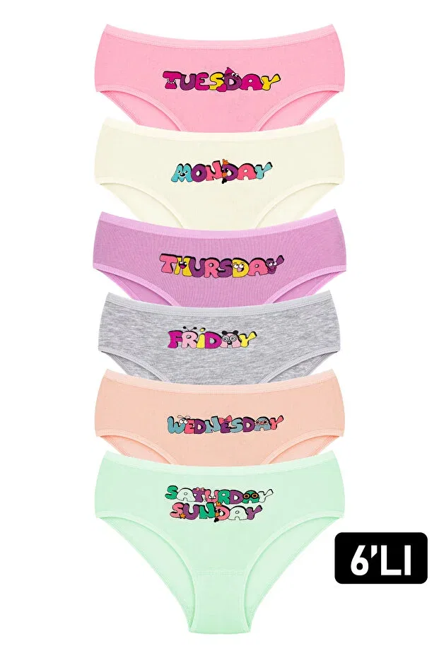 Детские трусы для девочек хлопковые 6 шт Cute Days Printed Öts, Color-3