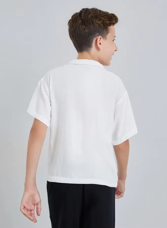 Рубашка с коротким рукавом для мальчика Cuban Kids Styli, белый — фото 4