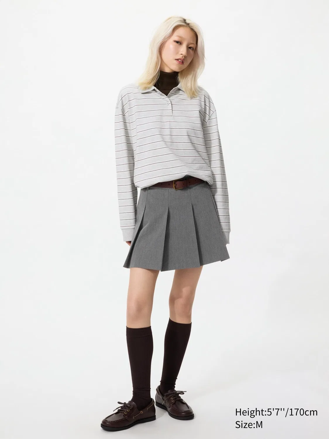 Юбка-шорты Uniqlo, со складками, кремовый — фото 2