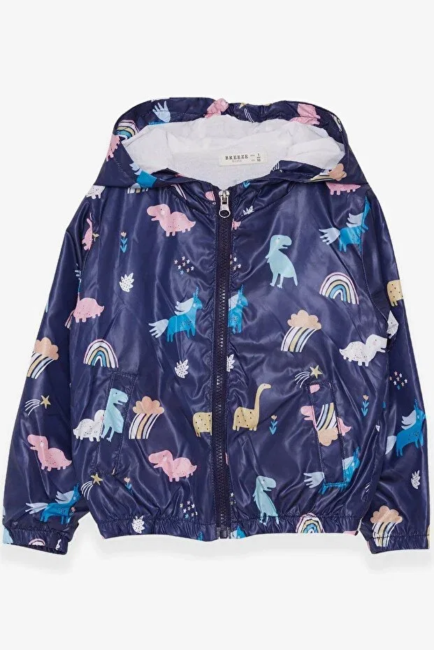 Детское пальто для девочек с принтом Breeze, Navy Blue — фото 3