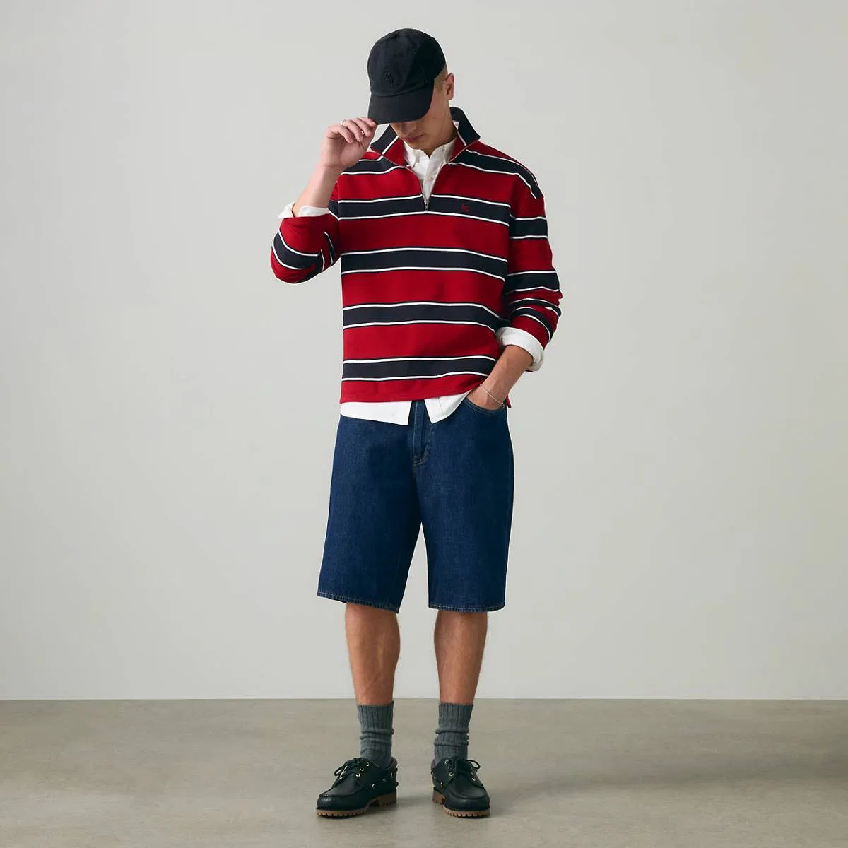 Толстовка Cameron с застежкой-молнией на четверть длины Levi's, Hamersley Stripe Emboldened - Red