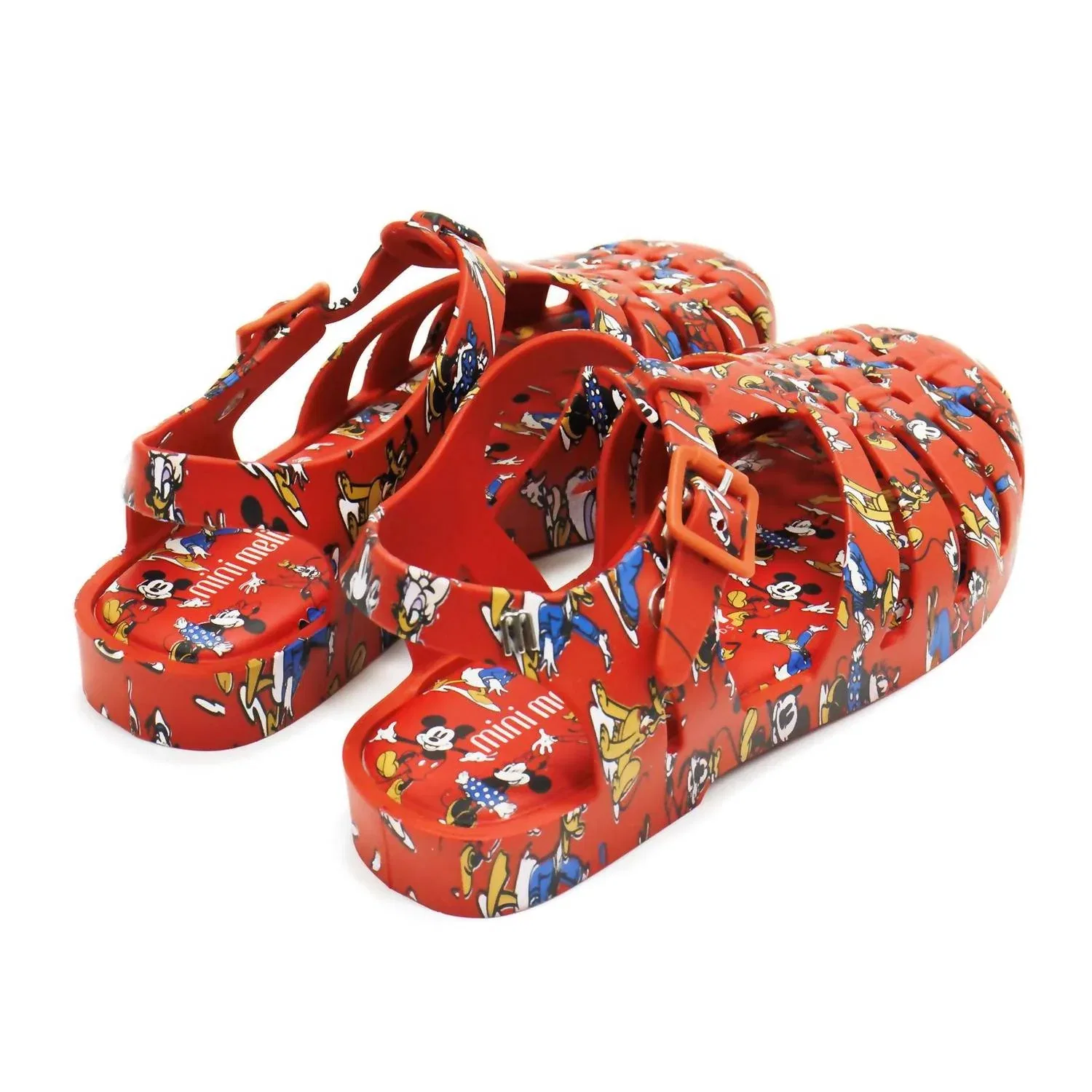 Детские сандалии-вьетнамки с принтом Mickey And Friends Possession Mini Melissa, красный — фото 3