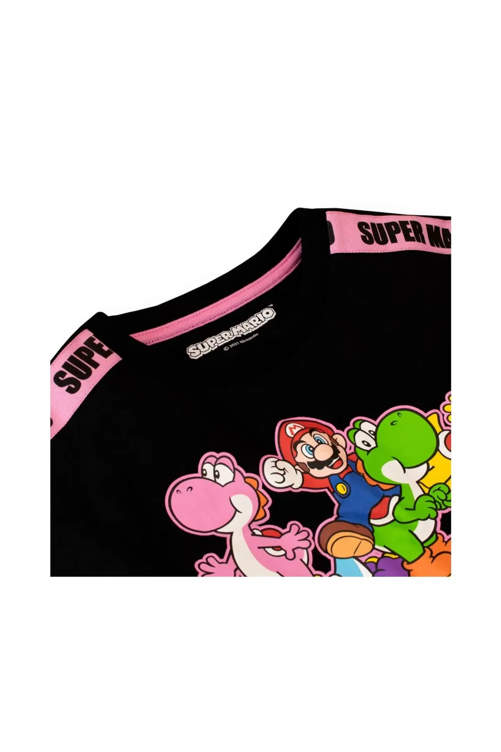 Женский укороченный свитшот Yoshi Super Mario Bros, Black — фото 3