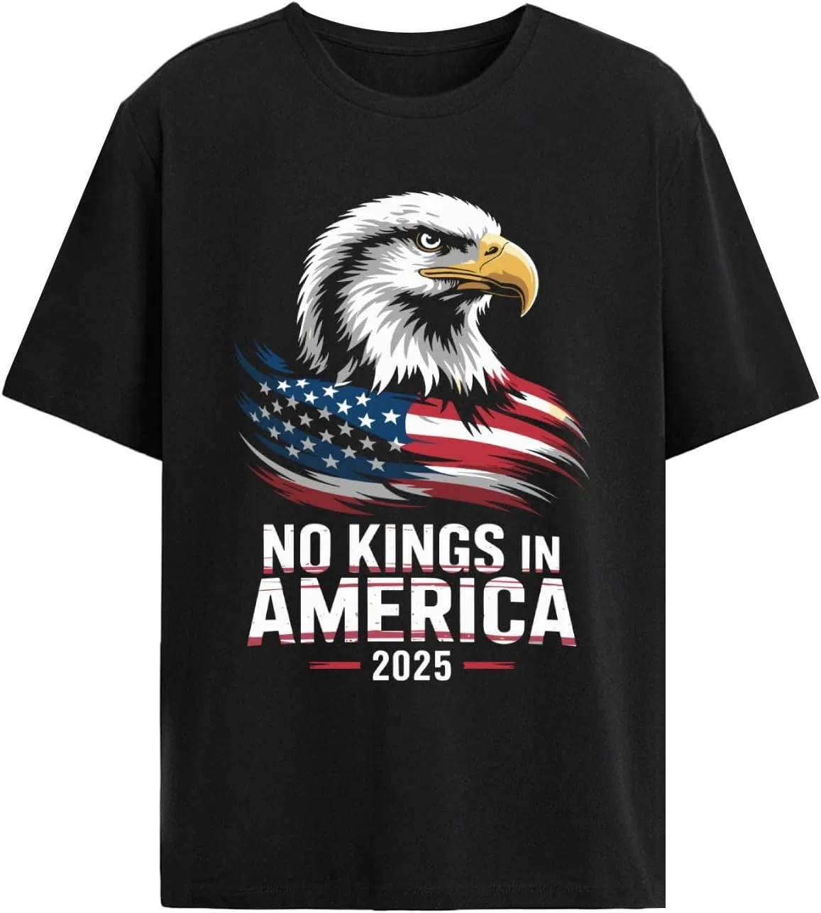 Мужская футболка с графическим принтом NO King in America, Black
