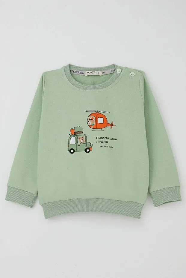 Детский спортивный комплект для мальчиков с принтом Sportswear Breeze, Pistachio Green — фото 4