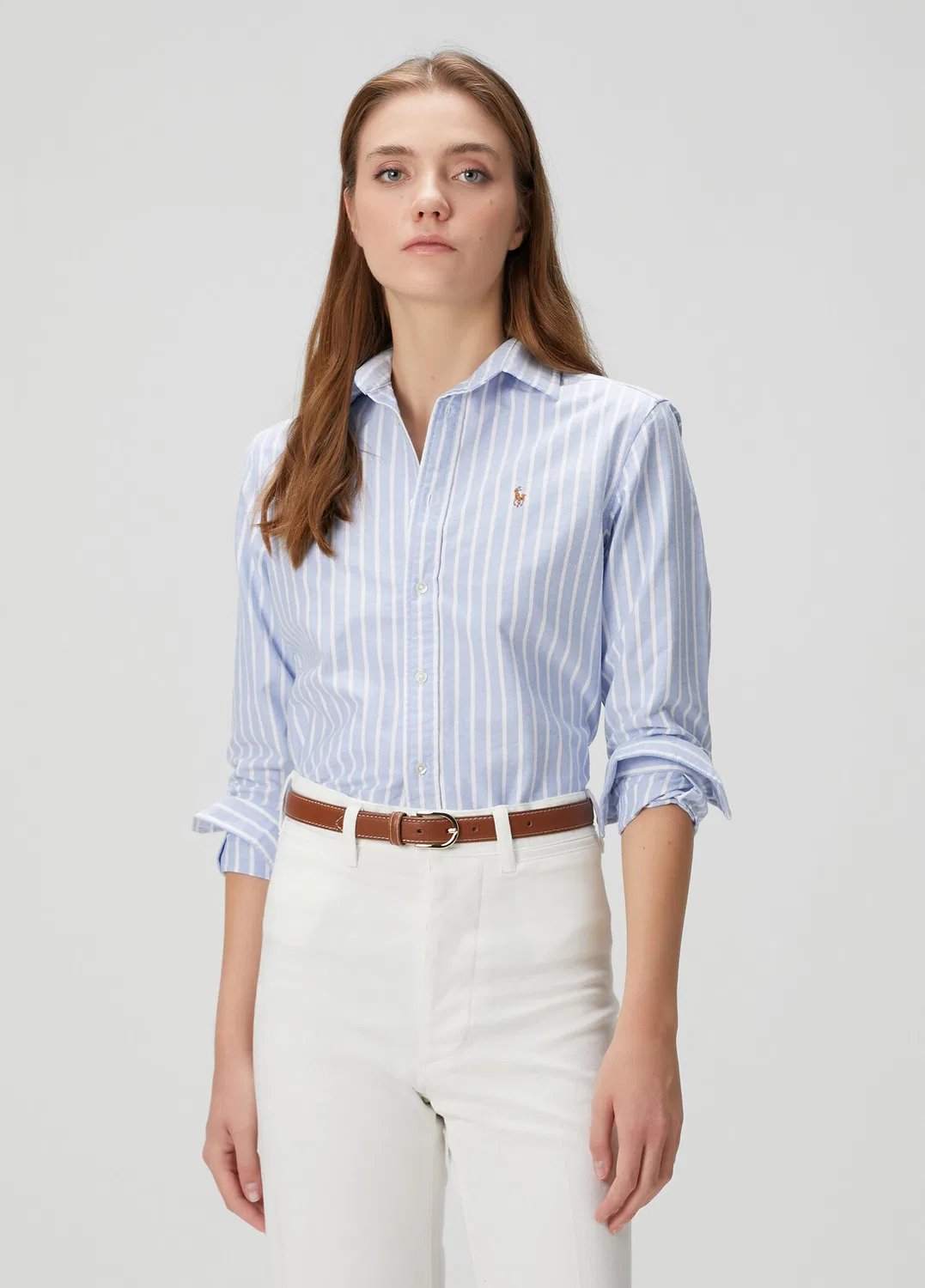 Рубашка Oxford Polo Ralph Lauren, blue — фото 3