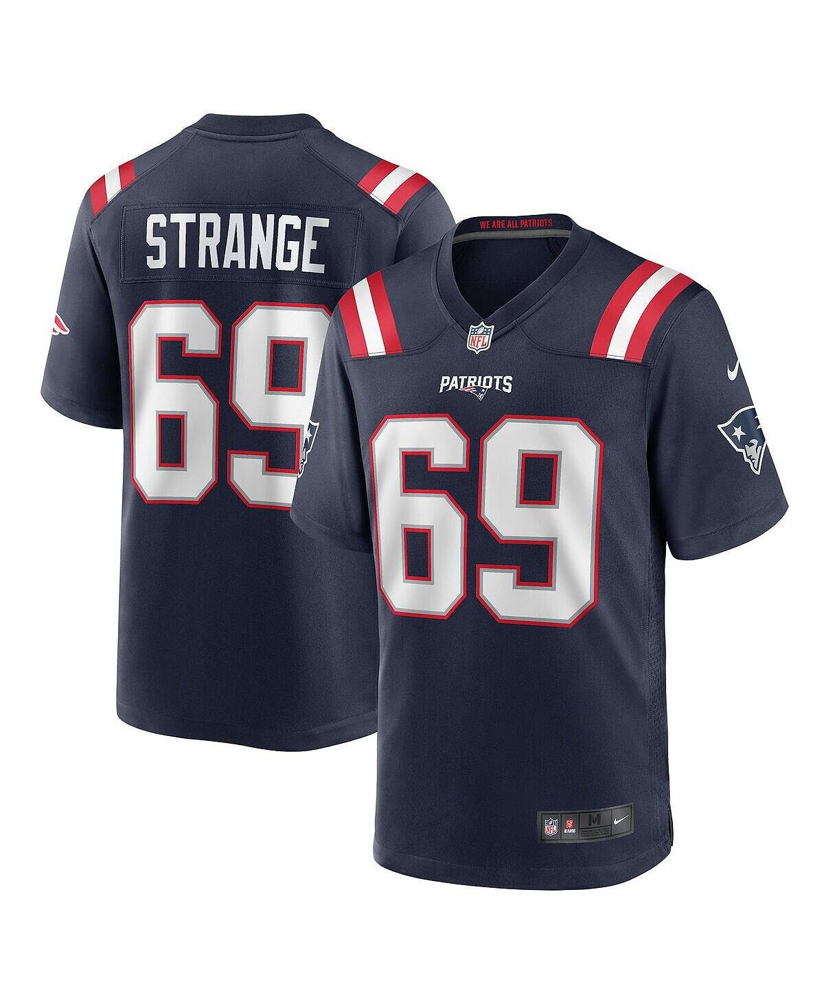 

Мужская футболка cole strange navy new england patriots 2022 nfl draft first round game jersey Nike, синий