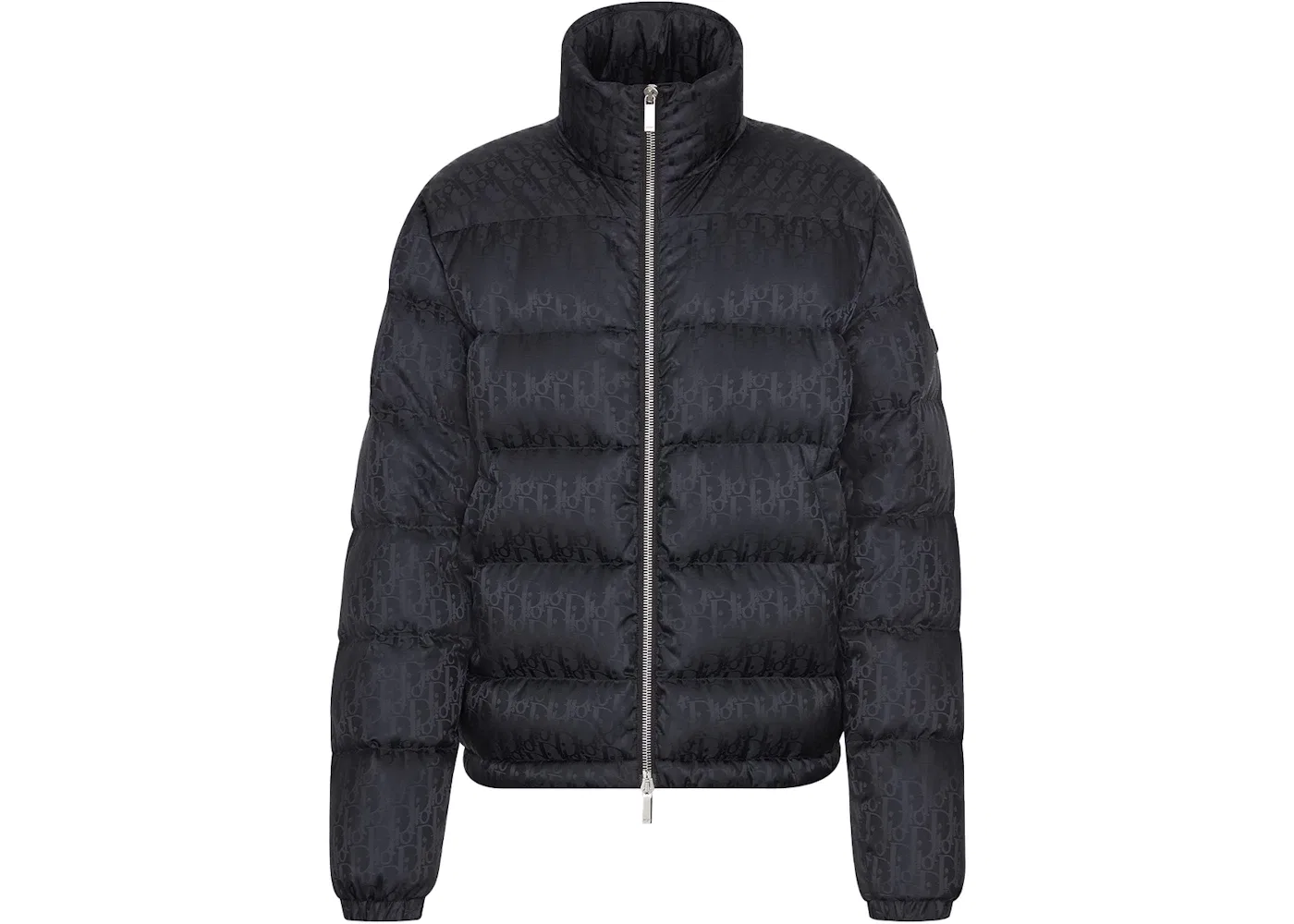 Мужская куртка-пуховик с принтом Dior Oblique Down Jacket Dior, Black Nylon Jacquard