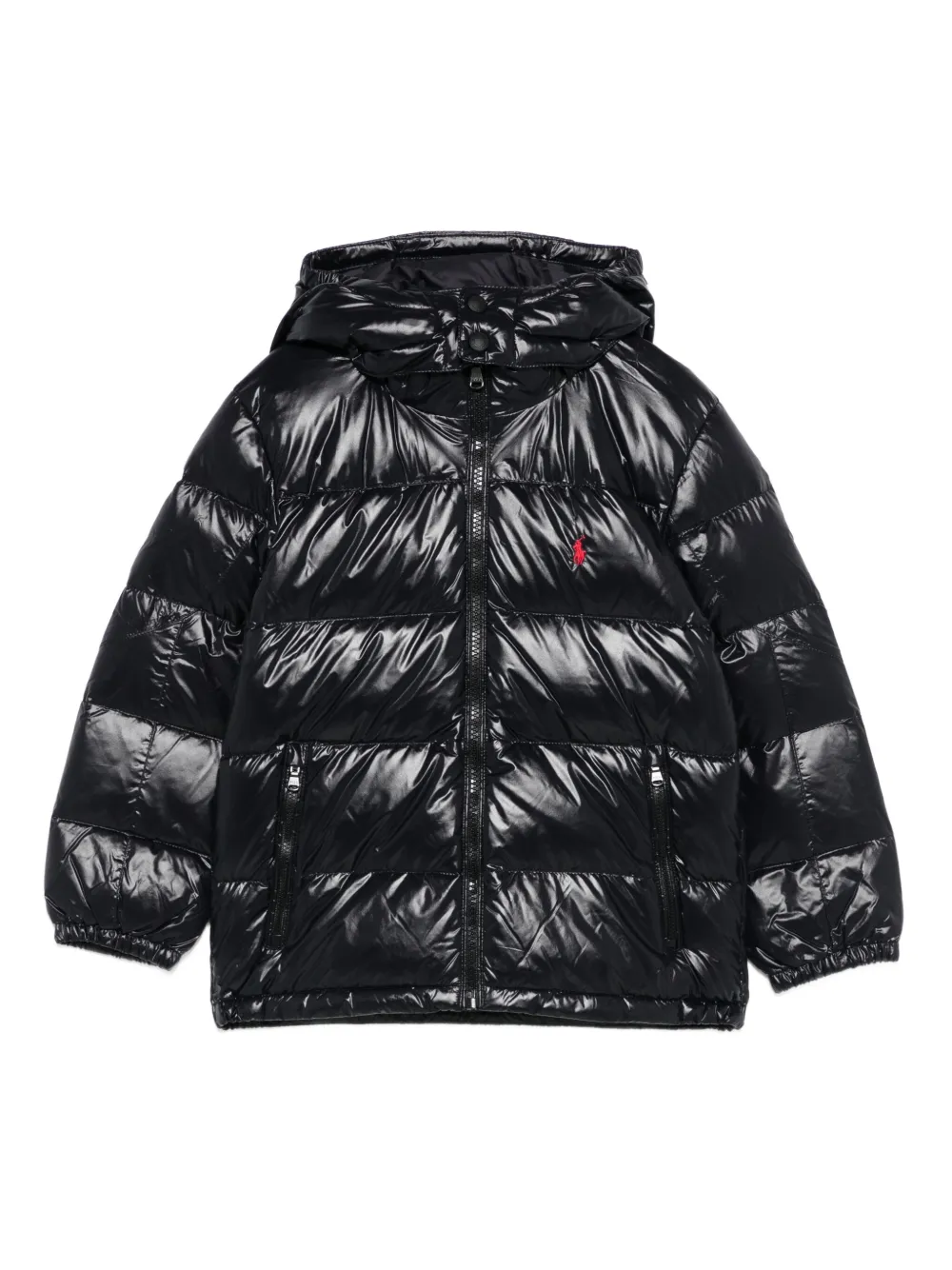 

Пуховик с капюшоном POLO RALPH LAUREN KIDS, черный
