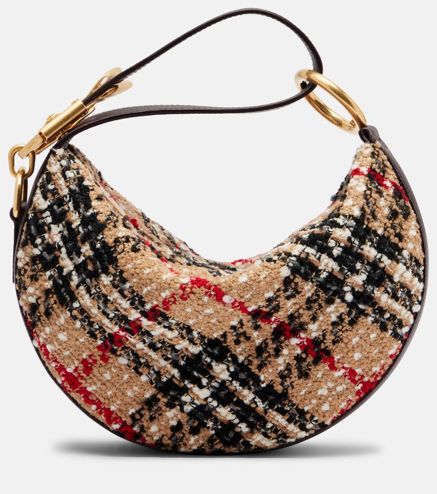 

Сумка через плечо Knight Arc из букле с кожаной отделкой Burberry, Sand