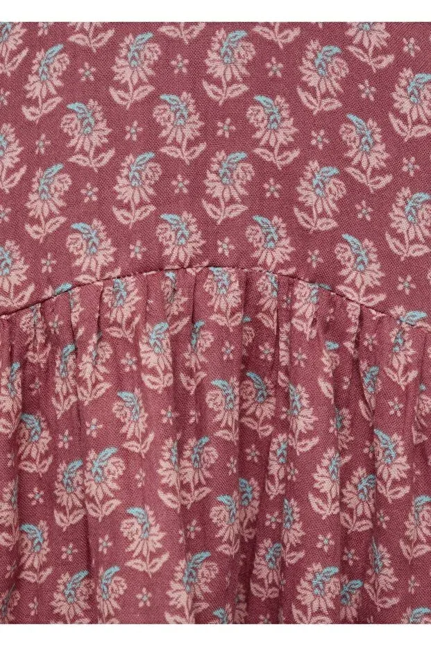 Детское платье для девочек с принтом Mango Baby, Cherry Red — фото 3